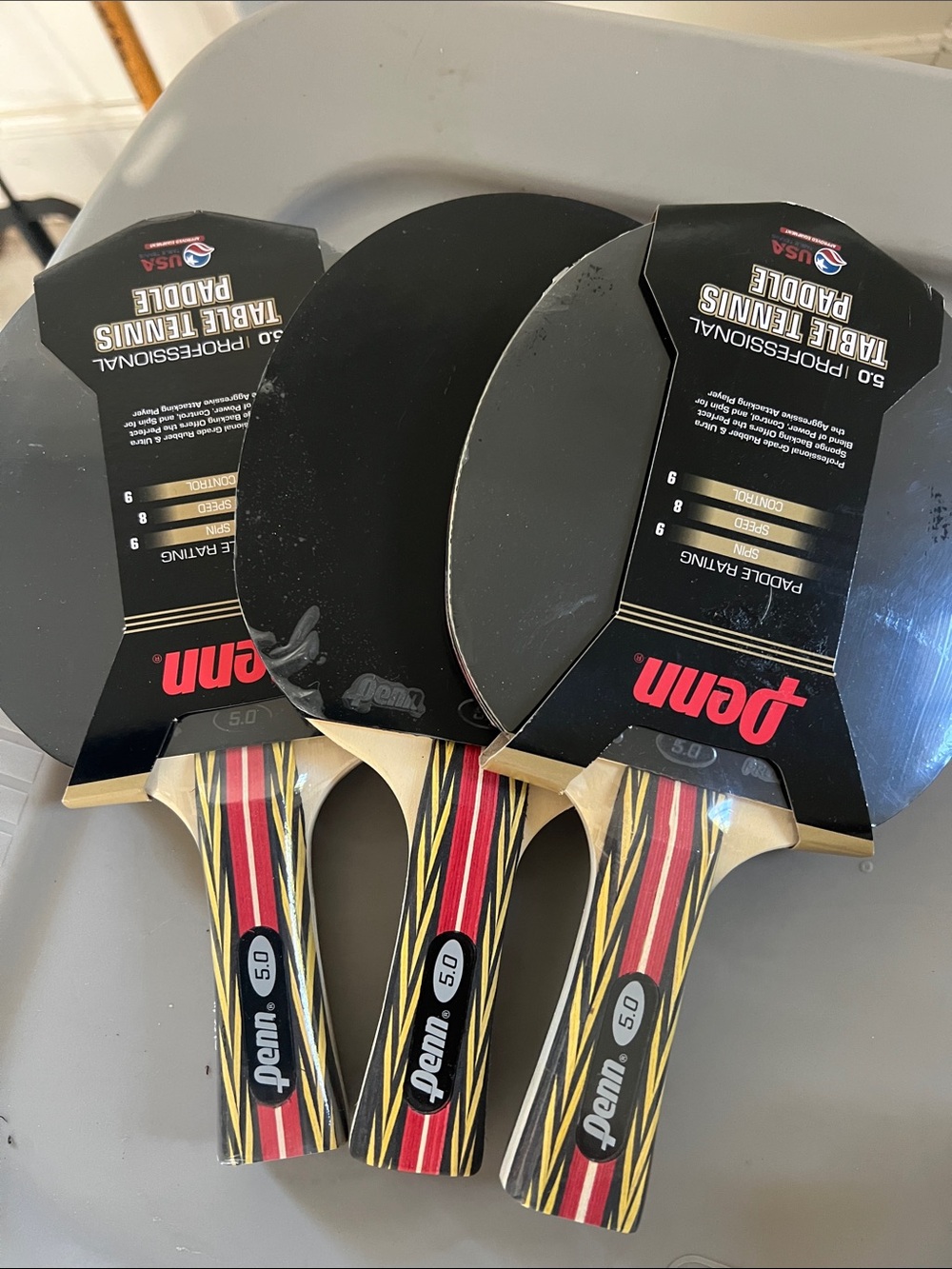 Penn 5.0 Processional Table Tennis Paddle - 3 Pack